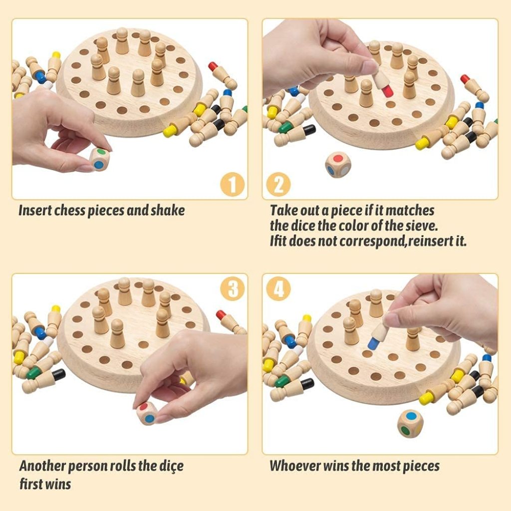 Memory Chess Game Set For Color Recognition And Intellectual Development